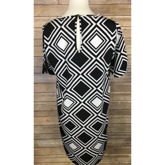 Mud Pie Small Lily Retro Shift Dress Black White - Picture 2 of 8